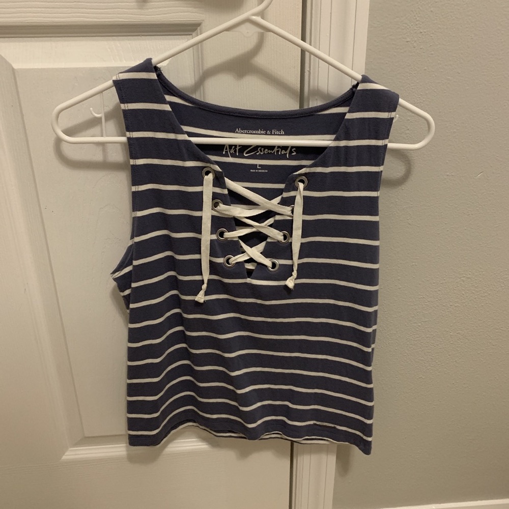 american eagle tie up front tank top